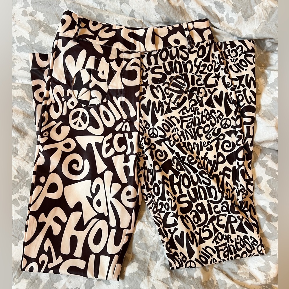 House of Sunny Printed Flare Pants